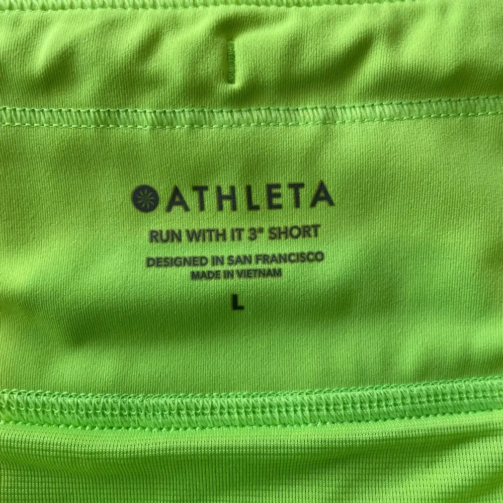 Athleta Lime Green Athletic Running  Shorts Large